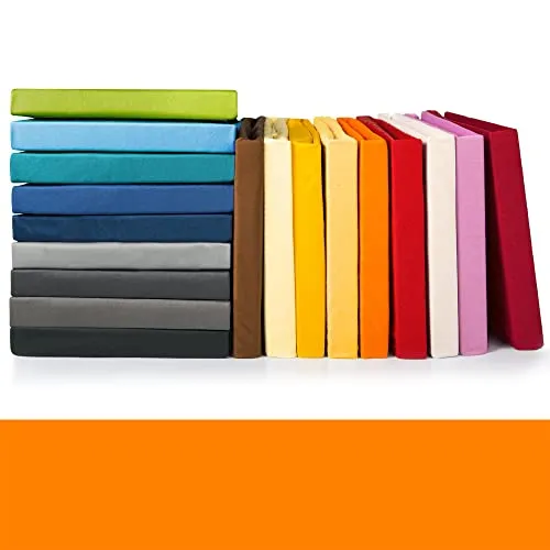 CelinaTex Jade Spannbettlaken 140x200-160x200 cm orange Microfaser Spannbetttuch Jersey Bettlaken