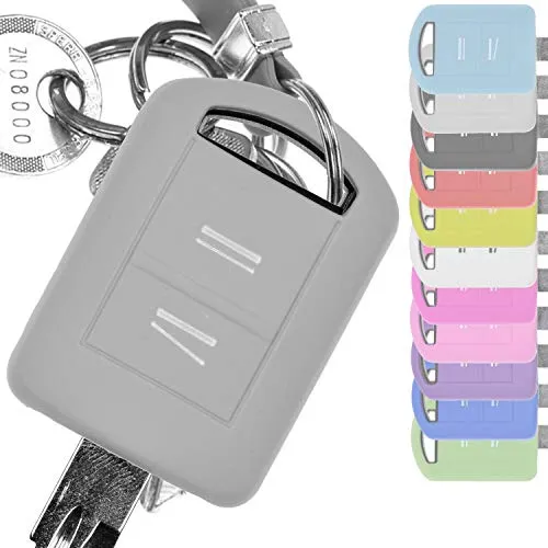 Soft Case Silikon Schutz Hülle Auto Schlüssel Grau kompatibel mit Opel Combo C Corsa C Meriva A Tigra TwinTop