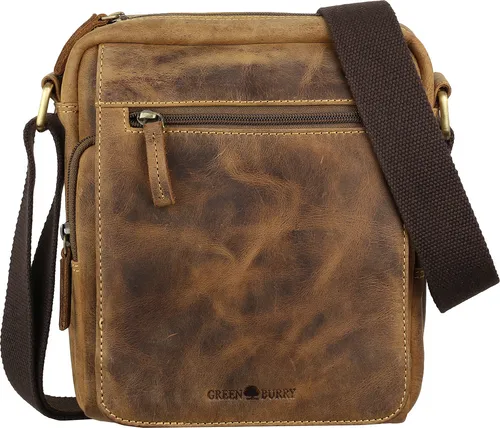 Greenburry Vintage Umhängetasche Leder 20 cm - Braun - Elegante Handtasche aus hochwertigem Leder im Vintage-Stil, perfekt für den Alltag und stilvolle Auftritte.