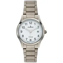 Dugena Quarzuhr Semper 4460331-1 - Elegante Titan-Armbanduhr mit 26 mm Gehäuse, wasserdicht bis 5 bar und stilvollem weißen Zifferblatt – perfekt für jeden Anlass.