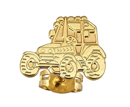 Ohrring Traktor Gold 333 Bulldog Stecker Ohrstecker Single Gelbgold Unisex