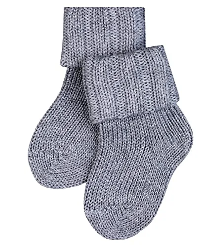 FALKE Unisex Baby Socken Flausch B SO Baumwolle einfarbig 1 Paar, Grau (Light Grey 3400), 80-92