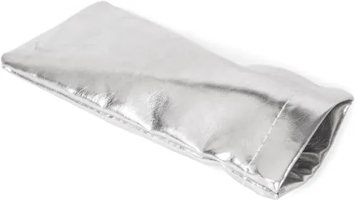 styleBREAKER Etui für Sonnenbrillen in Metallic Farbtönen mit Brillenputztuch, Brillenetui Schnappverschluss, Unisex 09020146, Farbe:Silber Metallic