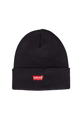 Levi's Herren RED Batwing Embroidered Slouchy Beanie - Strickmütze für Herren, aus Italien, doppellagig und ideal für Kopfgrößen von 55cm-61cm, mit gesticktem Logo für einen trendigen Look.