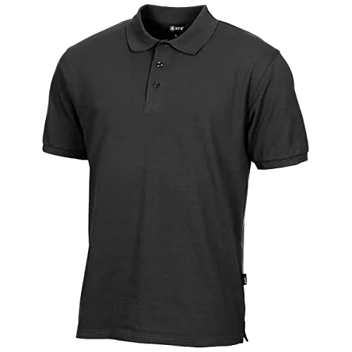 Poloshirt mit Knopfleiste (Schwarz, XL)