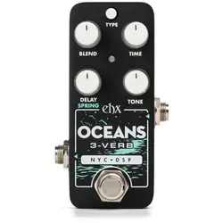 Electro Harmonix PICO Oceans 3 - Effektgerät für Gitarre & Bass mit 3 Reverb-Typen: Feder-, Platten- und Hallhall. Ultra-kompakt und ideal für kreative Klanglandschaften dank einstellbarem Decay und Infinite Reverb-Funktion.