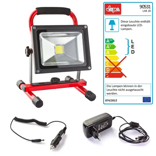 LED Arbeitsleuchte LAK20 - Arbeitsleuchten, kompakte LED-Strahler mit hoher Helligkeit, ideal für Werkstätten und Baustellen
