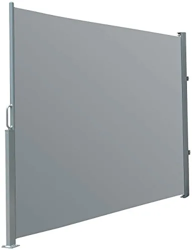 Royal Gardineer Sichtschutz: Seitenmarkise 120 x 200 cm, anthrazit (Balkonsichtschutz, Sichtschutz Garten ausziehbar, Wandhalterung)