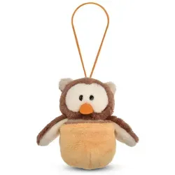 Nici 48932 Wendekuscheltier Eule Oscar - 12cm im gelben Nest, aus recyceltem R-PET-Plüsch, ideal als niedliches Accessoire für Kinder