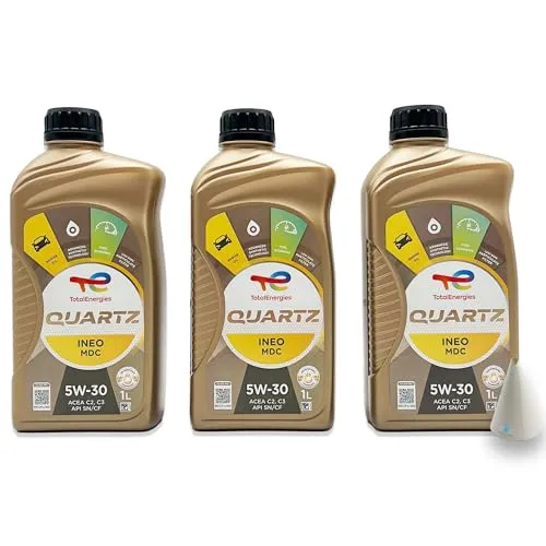 L Total Quartz Ineo MDC 5W-30 | kompatibel mit | MB 229.52 | GM GB2F0312070 | OV 040 1547 - D30 | 3 Liter | 5W30 Motoröl | Motorenöl | mit Trichter | weitere Freigaben & Empfehlungen siehe Artikel 3