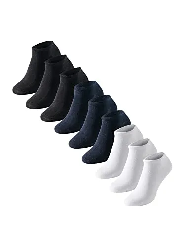 uncover by SCHIESSER Sneakersocken 9-Paar - Sneakersocken für Damen im 9er-Pack, aus hochwertiger Baumwolle für angenehmen Tragekomfort, mit verstärkten Belastungszonen und druckfreiem Bund – ideal für jeden Tag!