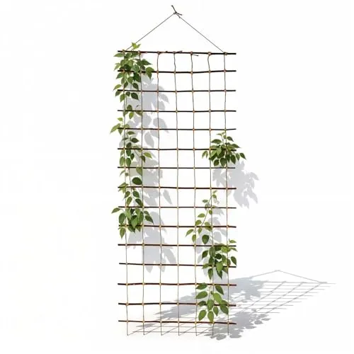 Floranica Rankhilfe Rankgitter 150 cm aus Naturweide mit Jutesack