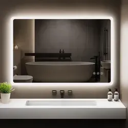 GIMBELEN Badspiegel mit Beleuchtung 100x60 cm – Dimmbar und Touch-Schalter - Eleganter Badspiegel mit 3 einstellbaren Lichtfarben und Antibeschlag-Funktion. Ideal für feuchte Umgebungen, sorgt für klare Sicht und modernes Design. Einfache Montage für vertikale oder horizontale Anbringung.