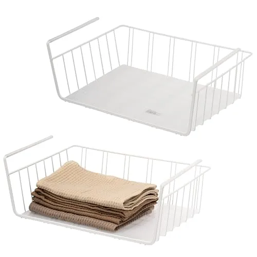 eluno Einhängekorb 2er Set mit Einlegeböden und Kratzschutz - Hängekörbe für vielseitige Aufbewahrung, inklusive rutschhemmendem Kratzschutz und werkzeugloser Montage – ideal für Küche, Büro oder Bad. Optimale Raumnutzung garantiert!