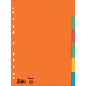 bene Register 97400, A4, blanko, Karton, 6-teilig, vollfarbig