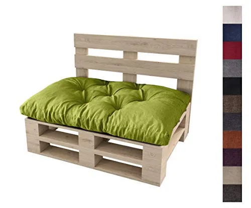 sunnypillow Palettenkissen Auflage Set für Europaletten Indoor und Outdoor Palettenpolster Palettensofa Kissen mit schöner Steppung viele Farben und Größen zur Auswahl Sitzkissen 120 x 80, Grün