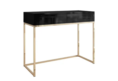 Lookway Konsolentisch BLANCO mit Schubladen Gold Chrom