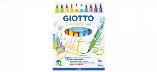 GIOTTO PISAKI PĘDZELKOWE TURBO SOFT BRUSH 10 KOL PASTELOWE 426900 8000825013928
