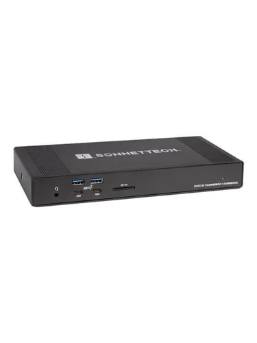 Sonnet Echo 20 Thunderbolt 4 SuperDock - Dockingstation für tragbare Computer mit 20 Anschlüssen, unterstützt 4K bis 8K Displays und ermöglicht schnelles Laden mit 100 W. Integrierter M.2 NVMe SSD-Steckplatz für bis zu 8 TB zusätzlichen Speicher.