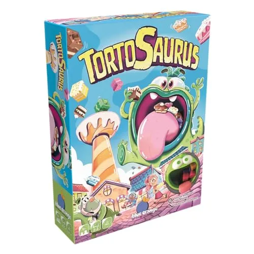 Blue Orange Tortosaurus - Kooperatives Kinderspiel - Gesellschaftsspiel für 2-4 Spieler ab 6 Jahren, mit süßem Tortenthema und spannender Spielmechanik. Rettiere die Torten vor dem gefräßigen Tortosaurus!