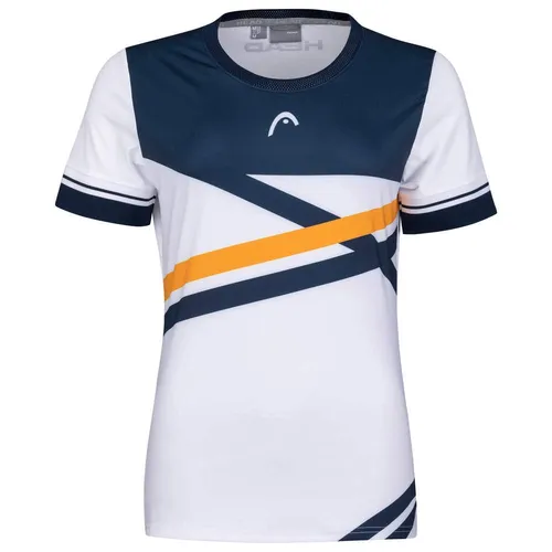 Head Tennis-Shirt Performance weiss/dunkelblau/orange Damen, Größe: L