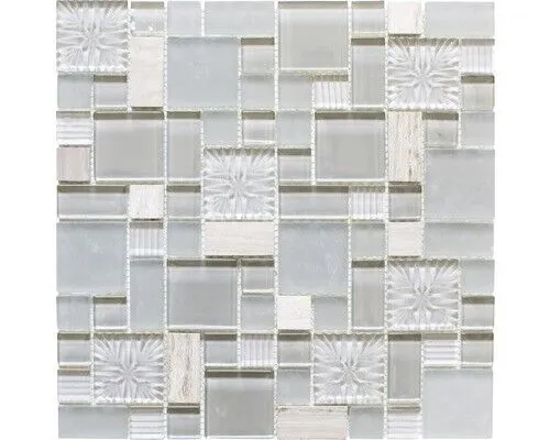 Glasmosaik XCM MC669 mix grau 30x30 cm in grau von Weitere