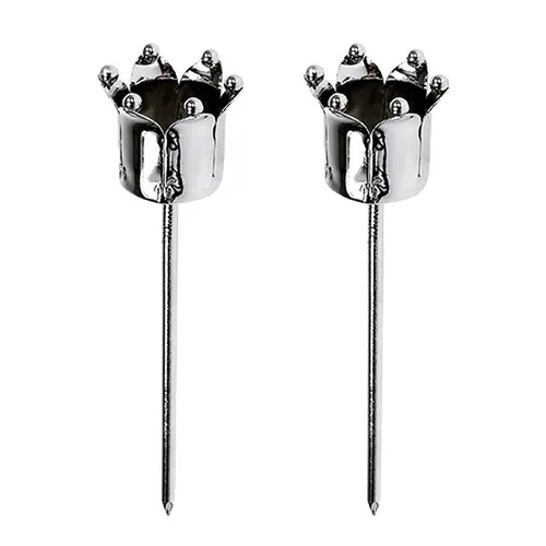 Eleganter Deko-Kerzenhalter in Kronenform aus Metall, 4 Stück