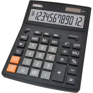 DESQ Taschenrechner Heavy Duty XLarge 30444, 12-stelliges LC-Display, Solar- und Batteriebetrieb