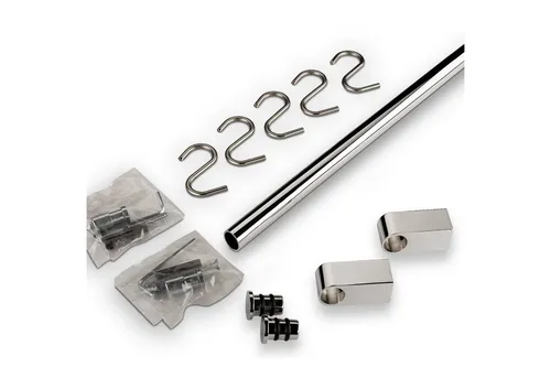 SO-TECH® Küchenrückwand Küchenreling Chrom 600-1200 mm - Hochwertige Küchenreling aus Chrom, verstellbar von 600-1200 mm, ideal für eine stilvolle und funktionale Kücheneinrichtung.