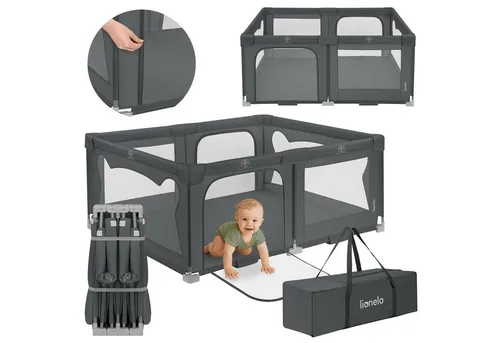 Lionelo Kinderlaufgitter Florence Easy Fold 150 x 180 cm in grau von Lionelo