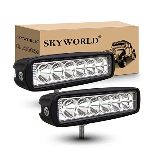 SKYWORLD LED Arbeitsscheinwerfer, 2 x 18W LED Scheinwerfer 12V 24V Rückfahrscheinwerfer Offroad Scheinwerfer Zusatzscheinwerfer 6000K IP67 Wasserdicht für Auto SUV Truck Traktor oder schweres Gerät