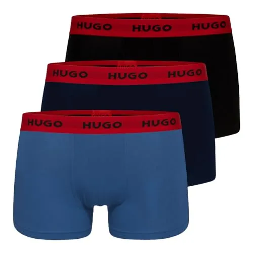 HUGO Trunk Triplet Pack - Retroshorts für Herren im 3er Pack, aus hochwertiger Baumwollmischung mit komfortablem Bund und doppeltem Frontbereich für optimalen Sitz.