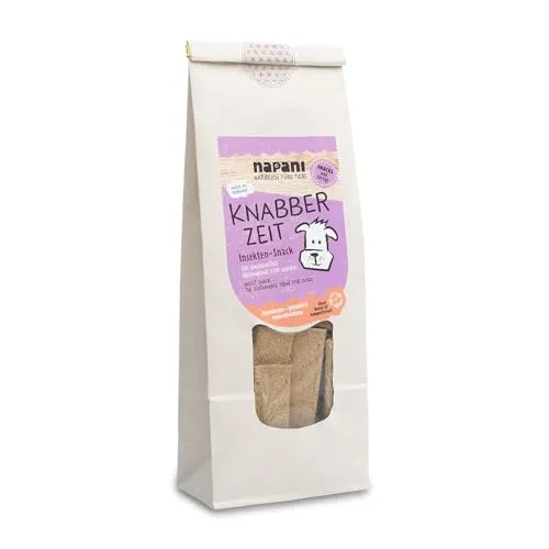 napani - Knabber Zeit - Insekten leckerli für Hunde, Hunde leckerlis, getrocknete Belohnungshappen für Hunde, Leckerlies für artige Hunde aus der Soldatenfliege, getreidefrei & glutenfrei, 1 x 150g
