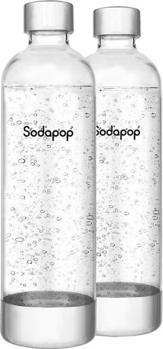 mySodapop 10028727, Karbonisiererflasche, Grau, Transparent, PET, Edelstahl, 850 ml, Cooper, 2 Stück(e)