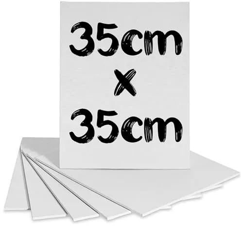 Künstler Blanke Leinwände Bretter Baumwolle Ente Gips grundiert 280g für Acryl &Ölgemälde - Weiß, 35 x 35cm