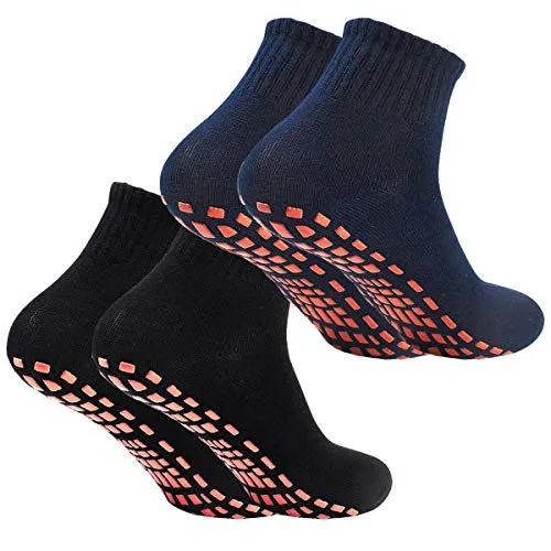 NATUCE Anti-Rutsch-Socken für Yoga & Pilates – 2 Paar in Schwarz/Navy