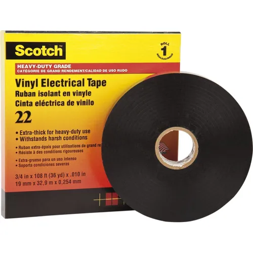 3M 223833 Scotch Vinyl Elektro-Isolierband - 38 mm x 33 m, hohe mechanische Belastbarkeit und ausgezeichnete Beständigkeit gegen Öl und UV-Strahlung