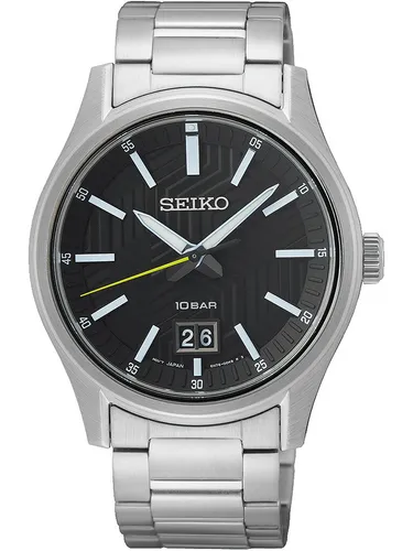 Seiko Silber Herren Armbanduhr SUR535P1 - Elegante Armbanduhr für Herren mit Quarzwerk, wasserdicht bis 100 m und kratzfestem Saphirglas – ideal für den Alltag und besondere Anlässe.