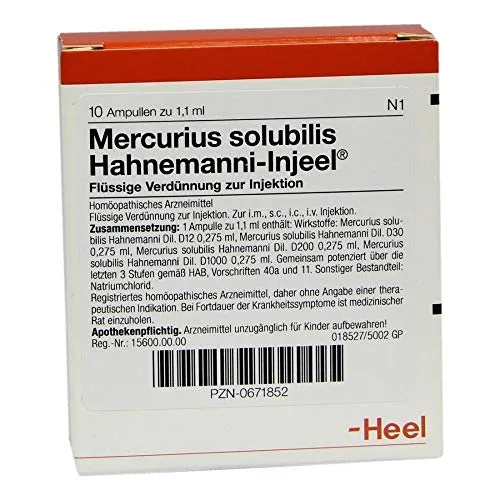 MERCURIUS SOLUBILIS INJEEL Hahnemanni Ampullen 10 St