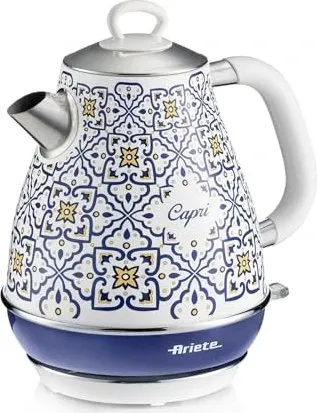 Ariete 2869 0C Wasserkocher - 1,7 l, 2000 W, elegantes Metallgehäuse in Blau, inklusive Anti-Kalk-Filter und Überhitzungsschutz