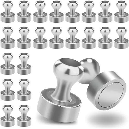 Poppstar 24 Kegelmagnete (12x16 mm, stark, Haftkraft 3 kg), silbern
