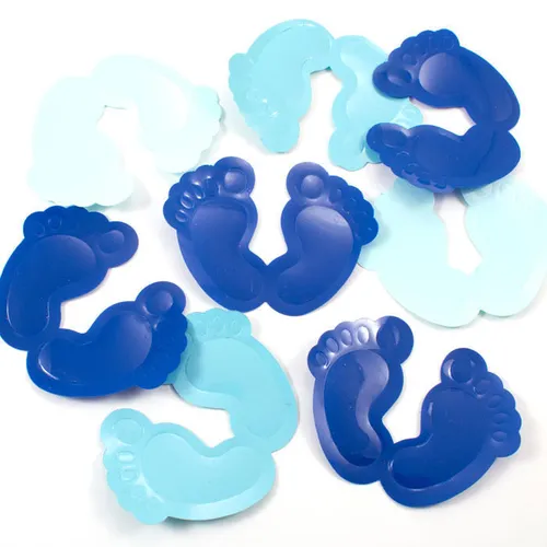 Konfetti XL, Babyfüße, blau, Tischdekoration, Babyshower, Babyparty