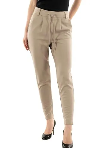 ONLY Damen Onlpoptrash Life Easy COL Pant PNT NOOS Hose aus Pure Cashmere - Damen-Hosen aus hochwertigem Pure Cashmere, mit Kordelzugverschluss und Gürtelschlaufen für optimalen Tragekomfort.
