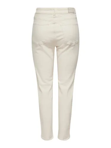 ONLY Regular-fit-Jeans EMILY - Jeans in elfenbein, Regular Fit mit Mid Waist und Reißverschluss, perfekt für einen lässigen Look ohne Details. Ideal für vielseitige Outfits.