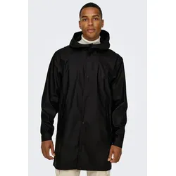 ONLY & SONS ONSLUCA RAIN COAT OTW - Modischer Regenmantel in Schwarz XL - Funktionsjacke aus 100% Polyester, pflegeleicht und ideal für jeden Wetterumschwung. Mit Kapuze und Paspeltaschen für einen stylischen Look.