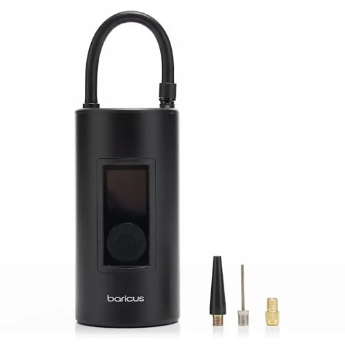 Baricus Akku-Luftpumpe 7,4V mit digitaler Anzeige – Reifendruckerkennung & LED-Licht – inkl. Ventil-Adapter, Luftpumpe für Fahrrad, Motorrad, Auto, Bälle – 4000 mAh – USB-C – B-Ware