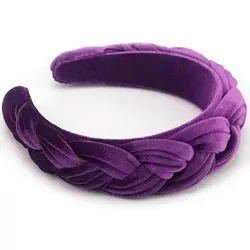 DRESHOW Samt Geflochtenes Stirnband im Vintage-Stil - Hochwertiges Samt Stirnband von DRESHOW im trendigen Trachtenstil. Bietet perfekten Halt und Komfort für jeden Anlass – ob Sport, Arbeit oder Entspannung. Ein modisches Accessoire in angesagtem Lila, ideal als Geschenk!