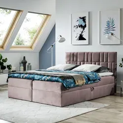 Boxspringbett Doppelbett TEO 1 - 160x200cm Bett mit Bonellmatratze, mit Bettkasten für Bettwäsche und Topper. (Altrosa) - Rosa