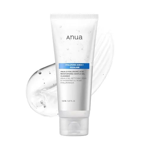 ANUA Moisturizing Gentle Gel Cleanser, Hyaluronsäure, Squalan, Ceramid, schäumendes koreanisches Reinigungsmittel, pH-Balance, feuchtigkeitsspendendes Gesichtswaschmittel, 150ml/5.07fl.oz