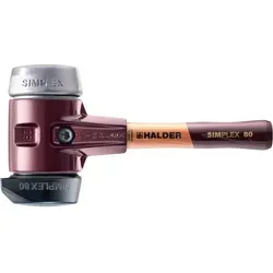 HALDER SIMPLEX Schonhammer Ø 80 mm mit Standfuß - Hämmer für ergonomisches Arbeiten mit extra kurzem Stiel und Gummi-Weichmetall-Einsatz. Der Standfuß sorgt für weniger Bücken und mehr Komfort bei Montage- und Reparaturarbeiten.